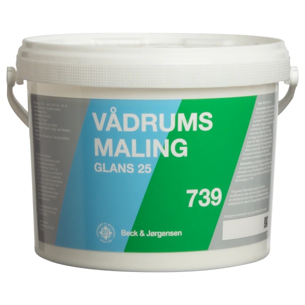 Beck & Jørgensen - B&J 739 Vådrumsmaling, Glans 25 - 2,7 L
