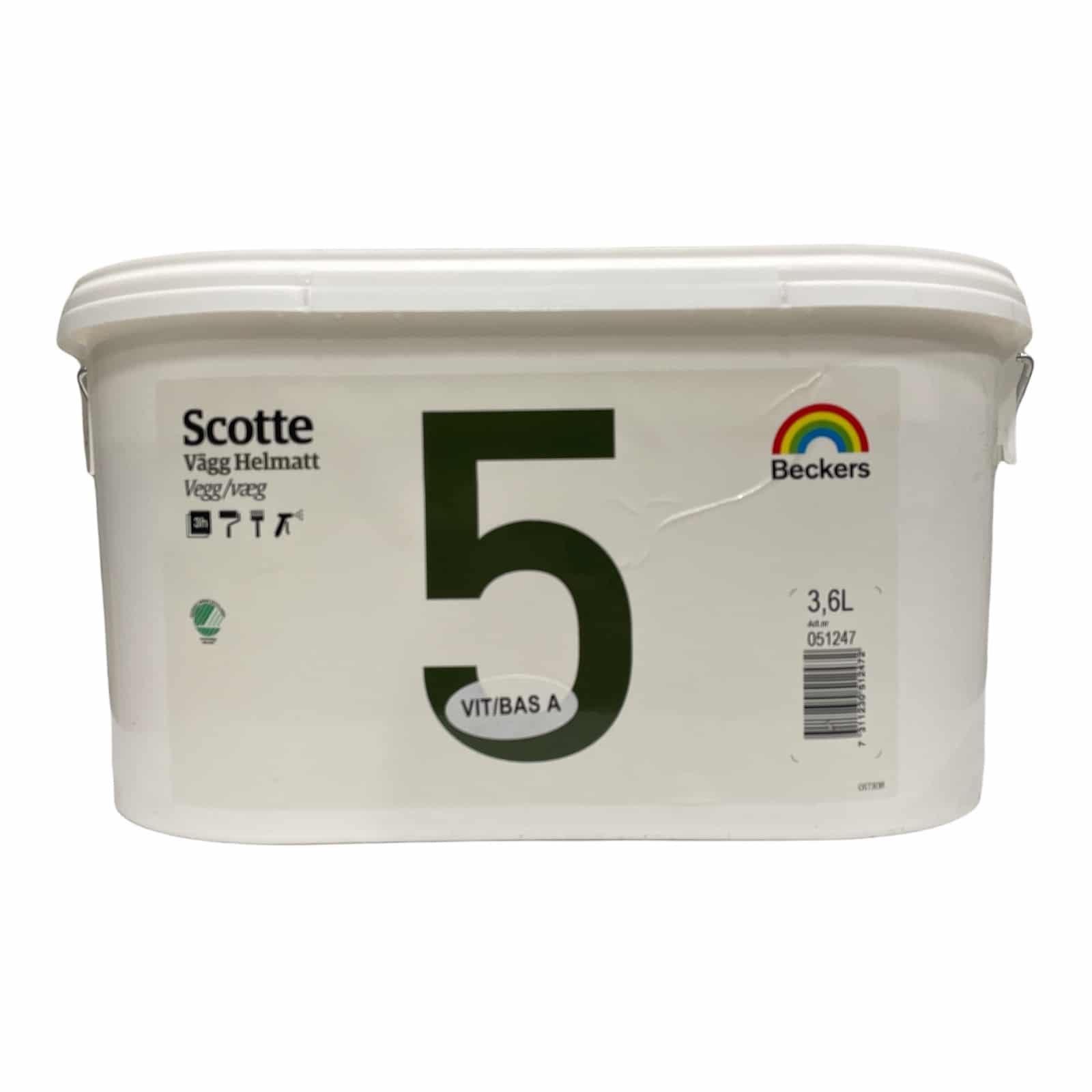 Beckers - Scotte 5 Vægmaling Glans Allergivenlig 3,6 L
