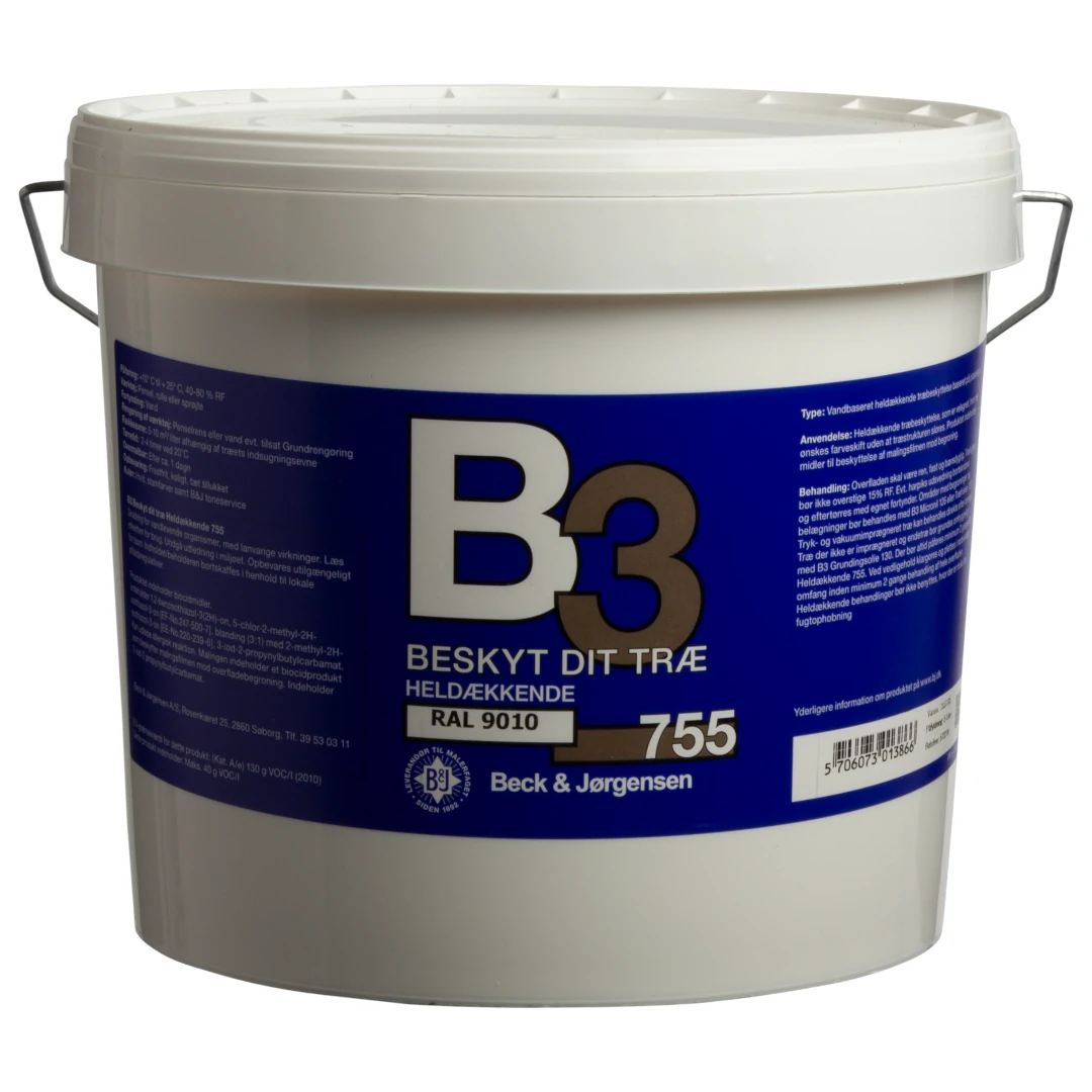 Beck & Jørgensen - B&J 755 B3 Heldækkende Træbeskyttelse - 4,5 L