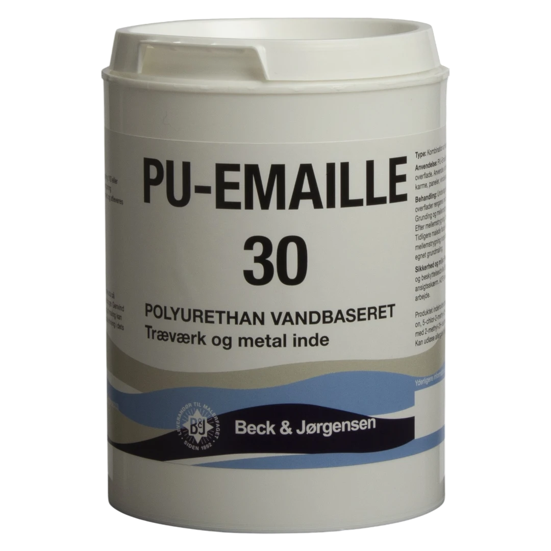 Beck & Jørgensen - B&J PU-Emaille 30, Træværks maling - 0,9 L