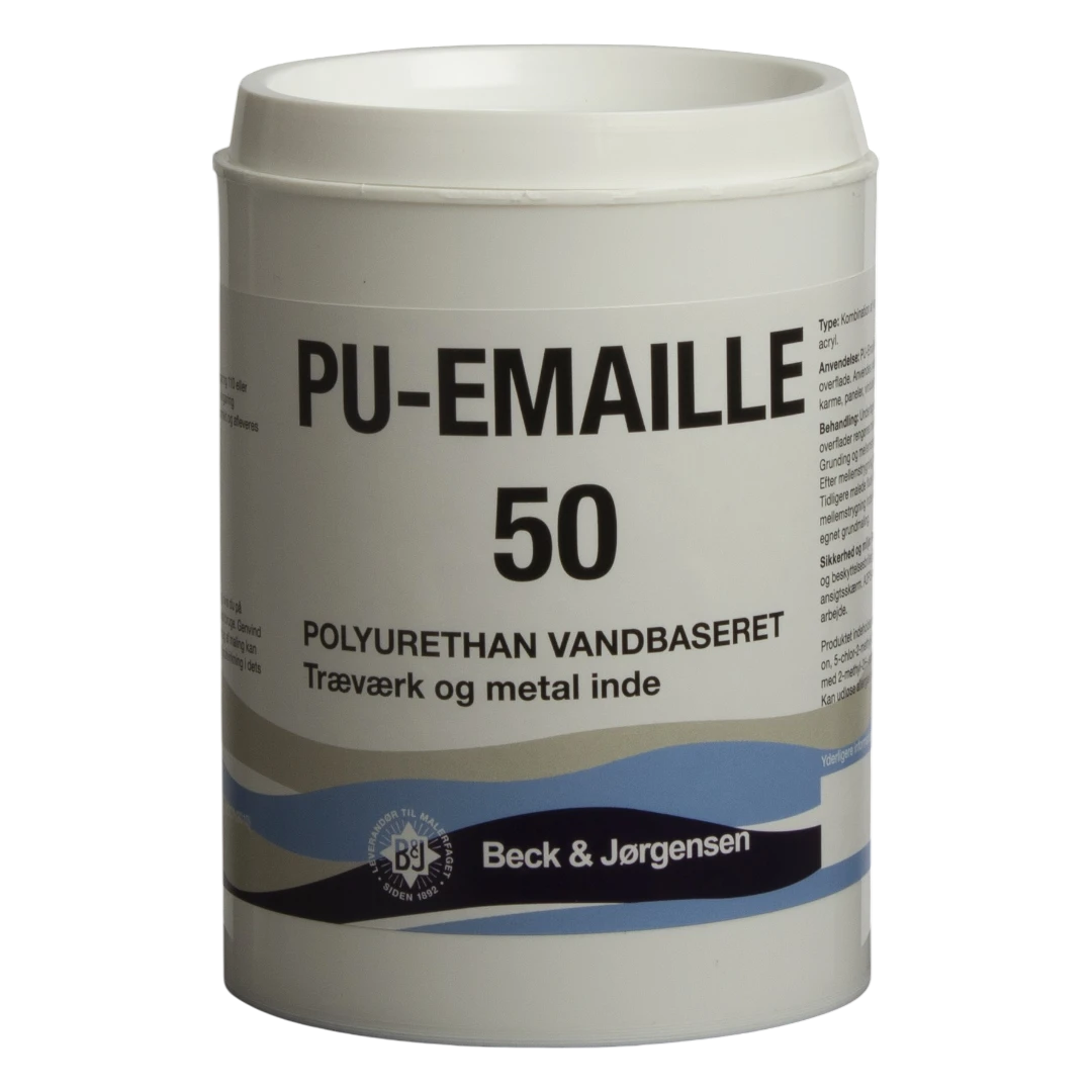 Beck & Jørgensen - B&J PU-Emaille 50, Træværks maling Glans 50 - 0,9 L