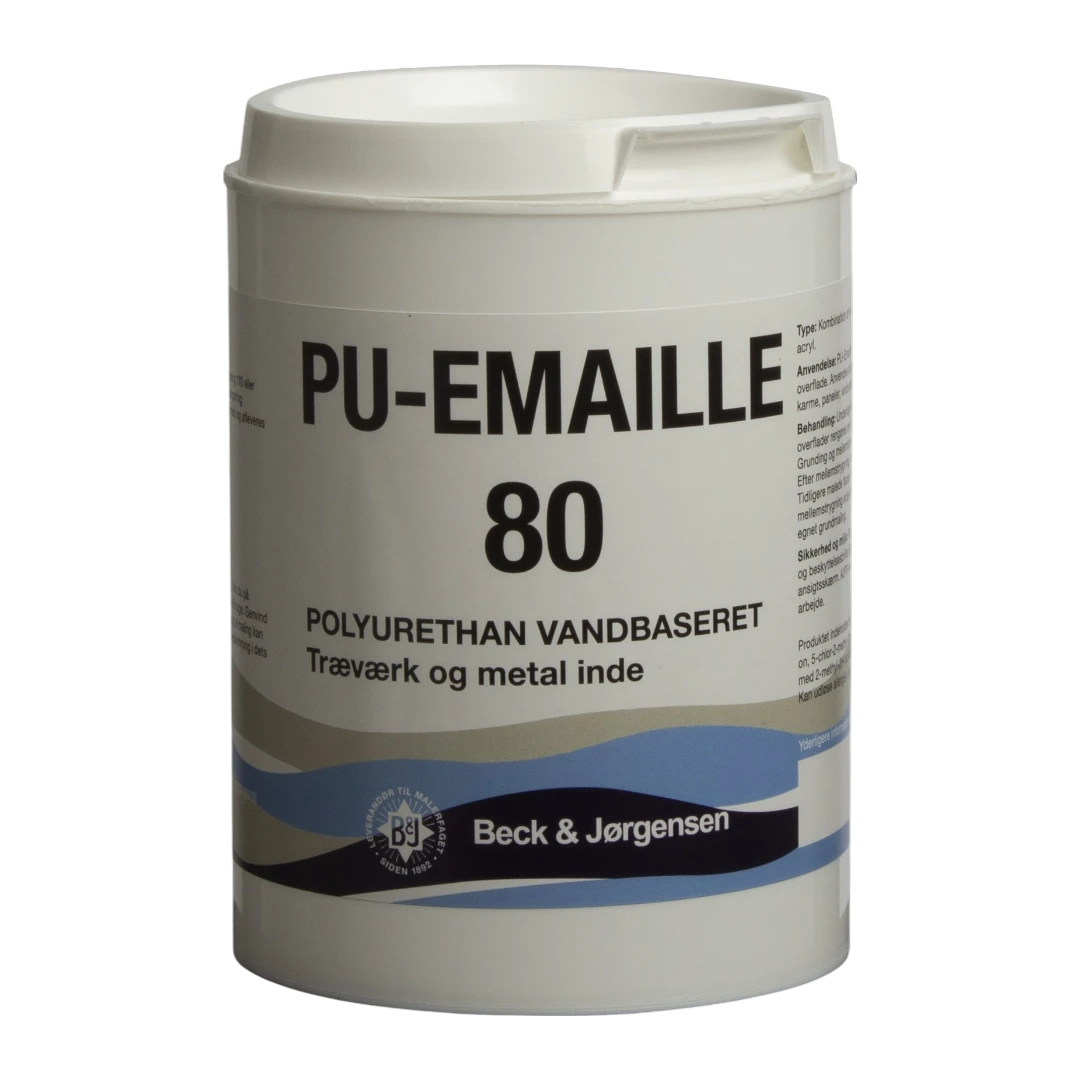 Beck & Jørgensen - B&J PU-Emaille 80, Træværks maling Glans 80 - 0,9 L