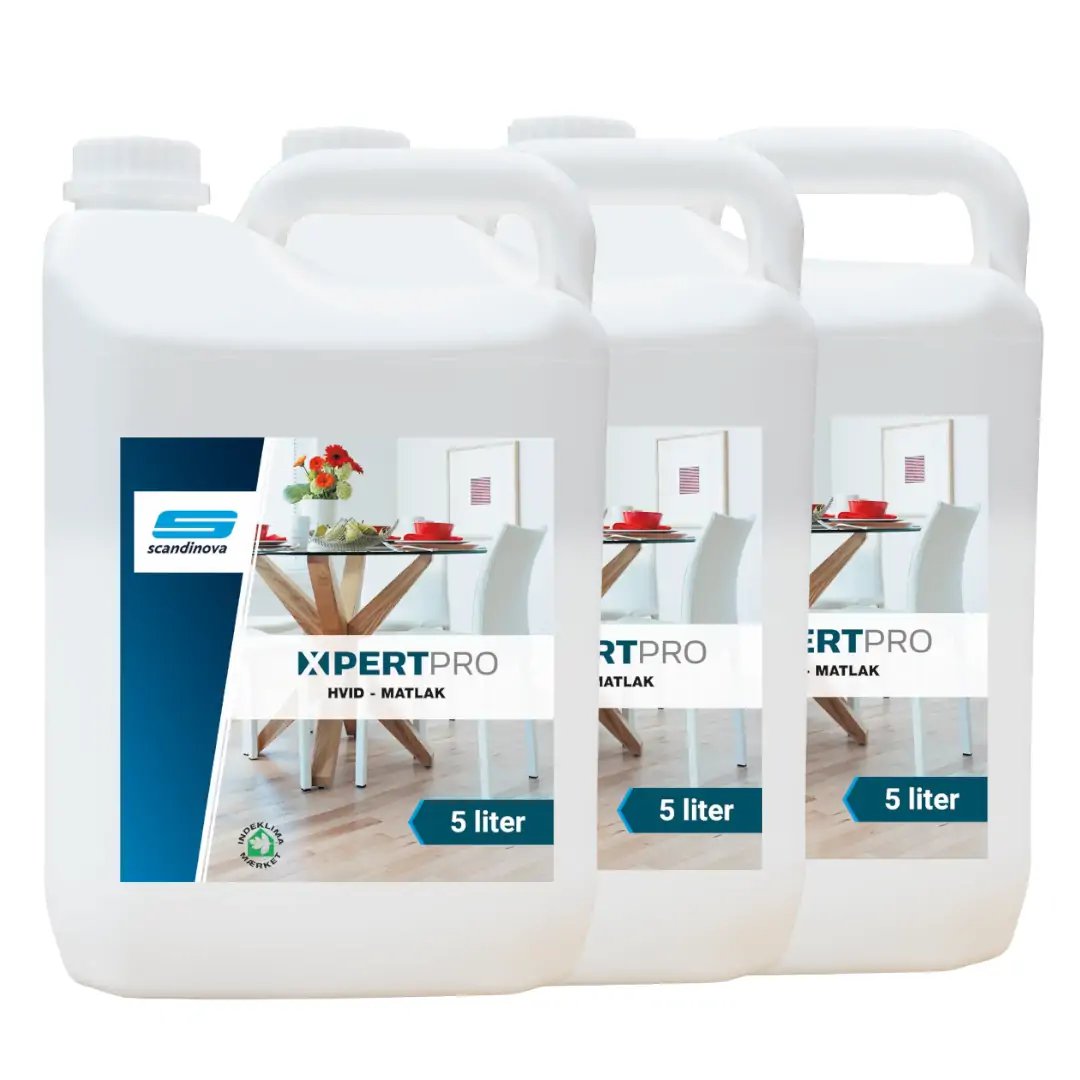 Xpertpro - Hvid Gulvlak mat 3 x 5L