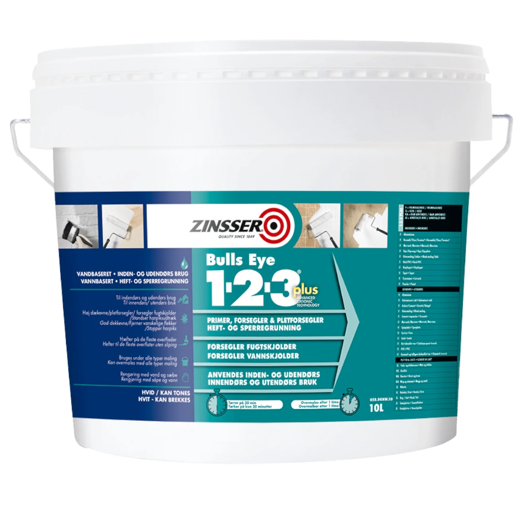 Zinsser - Bulls Eye 1-2-3 Plus, Grunder 9,0 L
