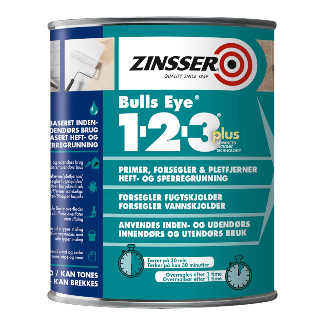 Zinsser - Bulls Eye 1-2-3 Plus, Grunder 0,9 L