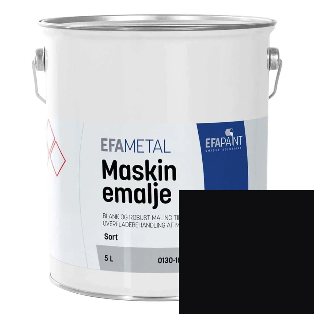 EFApaint - Maskinemalje 5 liter Sort RAL 9005 / Glans 20