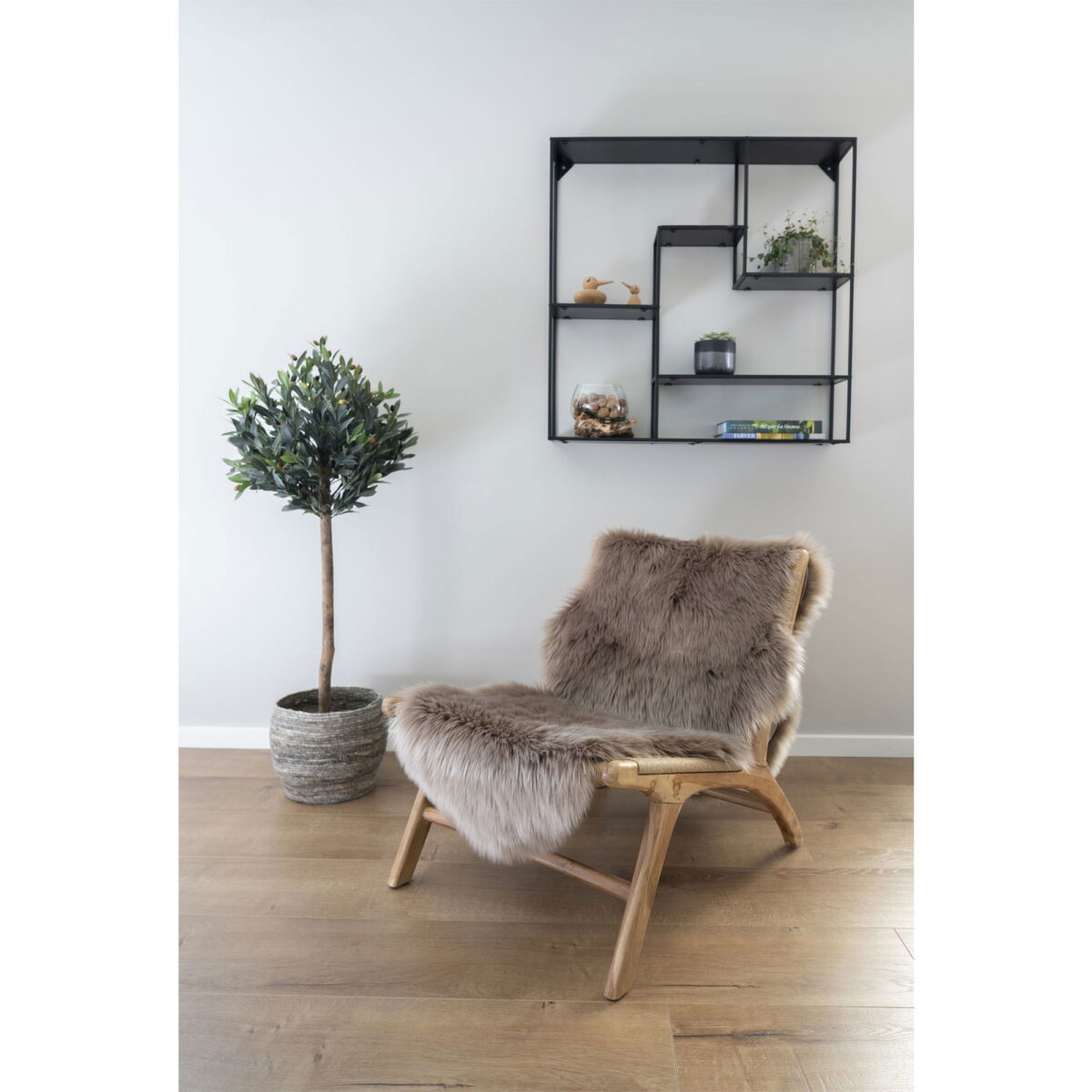 House Nordic Lammeskind Imiteret, mushroom, 60×180 cm