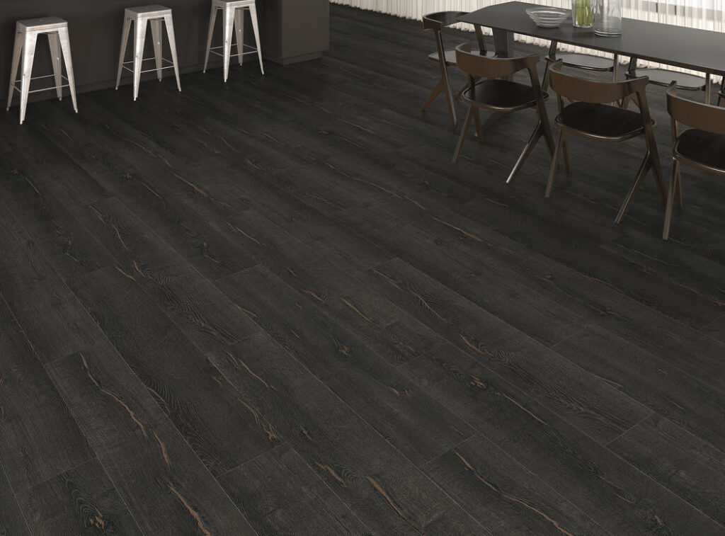 HARO Laminatgulv Plank Eg Metallic sort
