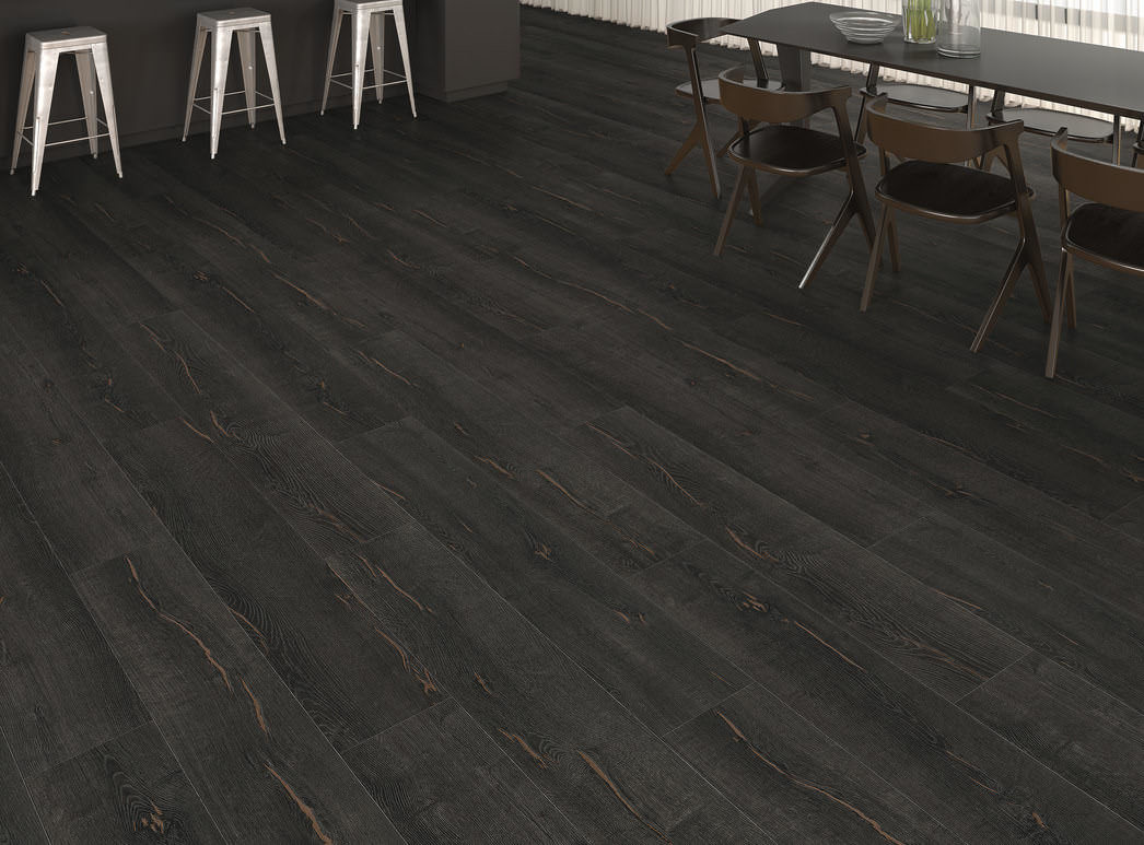 HARO Laminatgulv Plank Eg Metallic sort
